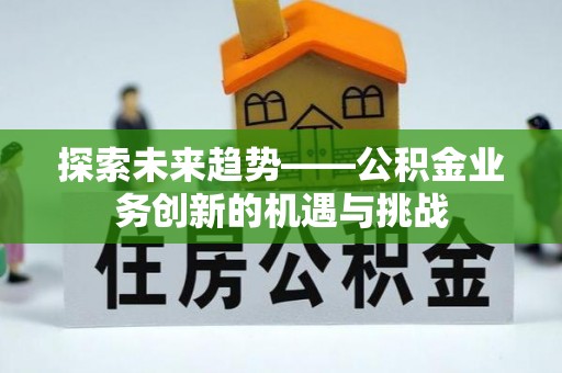 元阳探索未来趋势——公积金业务创新的机遇与挑战