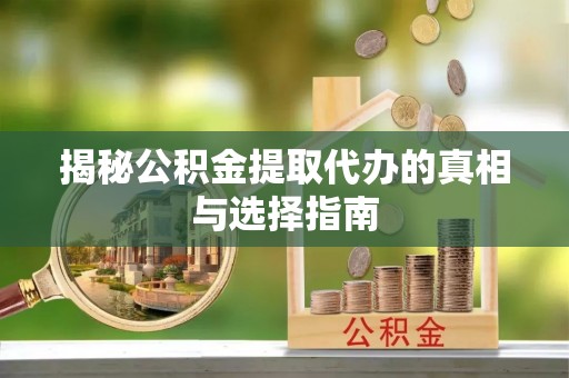 元阳揭秘公积金提取代办的真相与选择指南